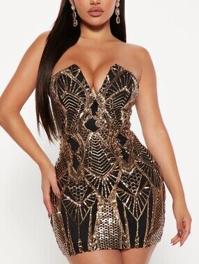 Night Party Sequin Mini Dress-Black